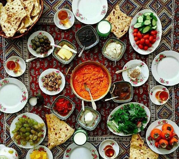 عکس نوشته صبح بخیر با صبحانه