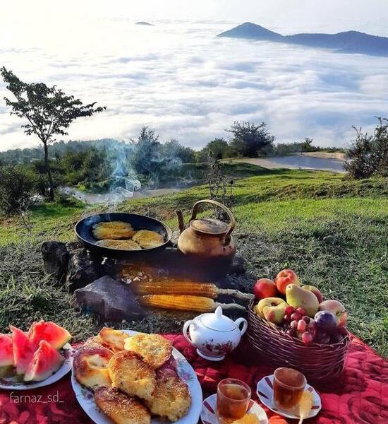 عکس ایده برای صبحانه در طبیعت