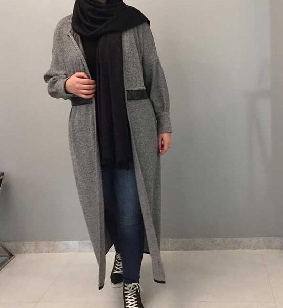 عکس مدل مانتو دخترانه طوسی رنگ