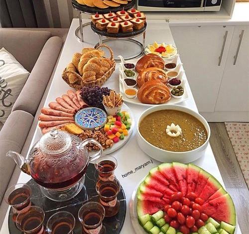 عکس ایده تزیین صبحانه عروس