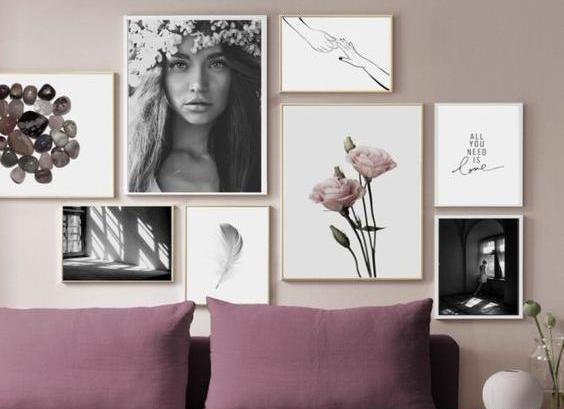 عکس ایده برای چیدن قاب عکس روی دیوار