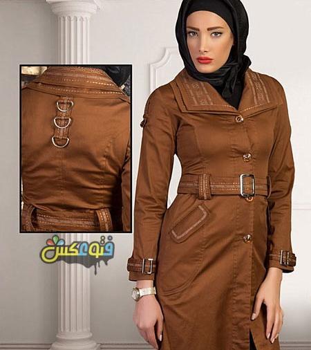 عکس مدل مانتو جدید قهوه ای