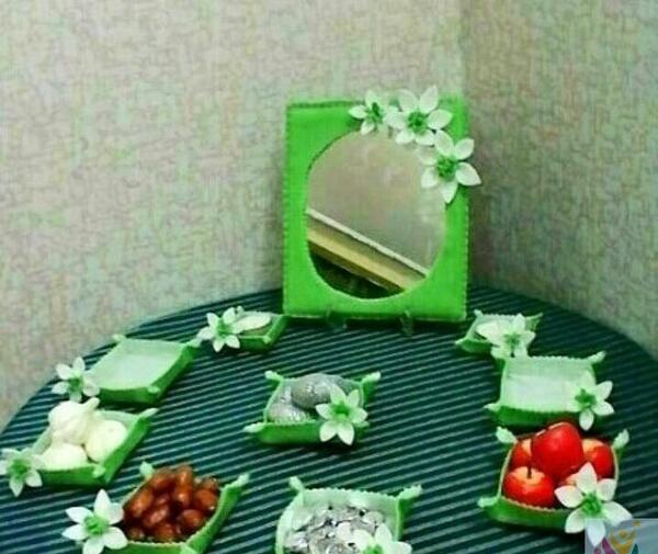 عکس ایده سفره هفت سین نمدی