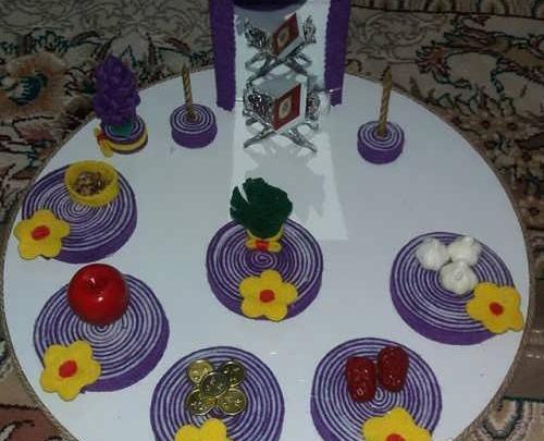 عکس ایده سفره هفت سین نمدی
