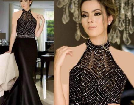عکس لباس مجلسی یقه اسکی