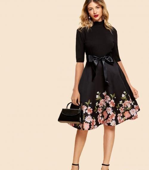 عکس لباس مجلسی یقه اسکی