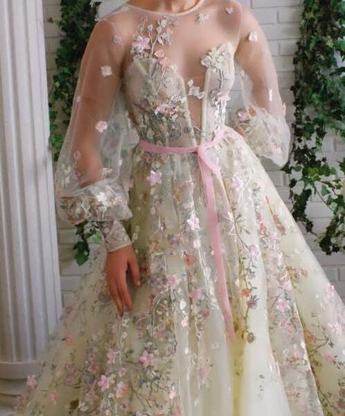 عکس لباس عروس گلدار