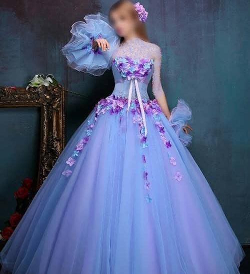 عکس لباس عروس گلدار