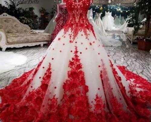 عکس لباس عروس گلدار
