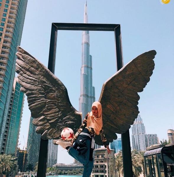 عکس دختر باحجاب روی تاب