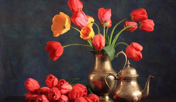 عکس گل های زیبا با گلدان
