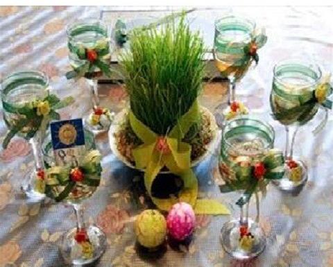 عکس ایده سفره هفت سین با شیشه