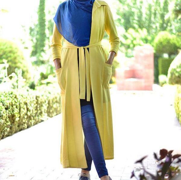 عکس مدل مانتو دخترانه جدید رنگ لیمویی