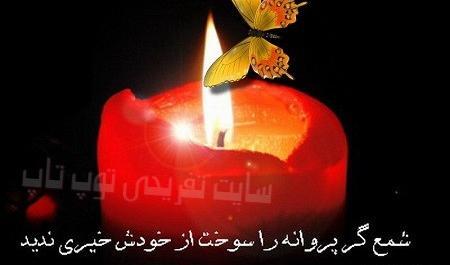 عکس شمع و پروانه غمگین