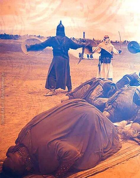 عکس امام حسین هنگام نماز