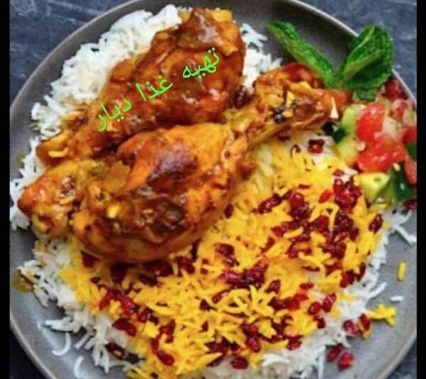 عکس سفره زرشک پلو با مرغ