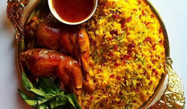 عکس سفره زرشک پلو با مرغ