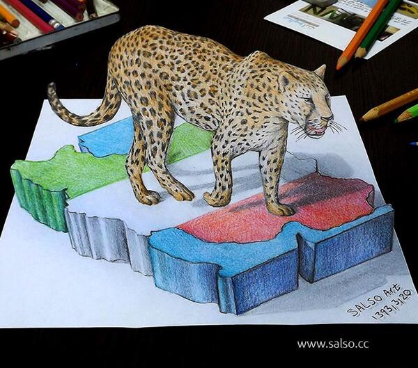 عکس سه بعدی یوز پلنگ