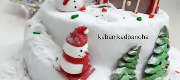 عکس روی کیک زمستانی