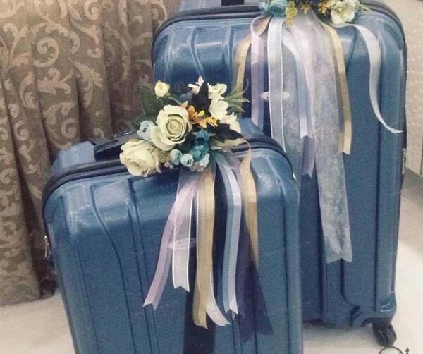 عکس ایده برای تزیین چمدان عروس و داماد