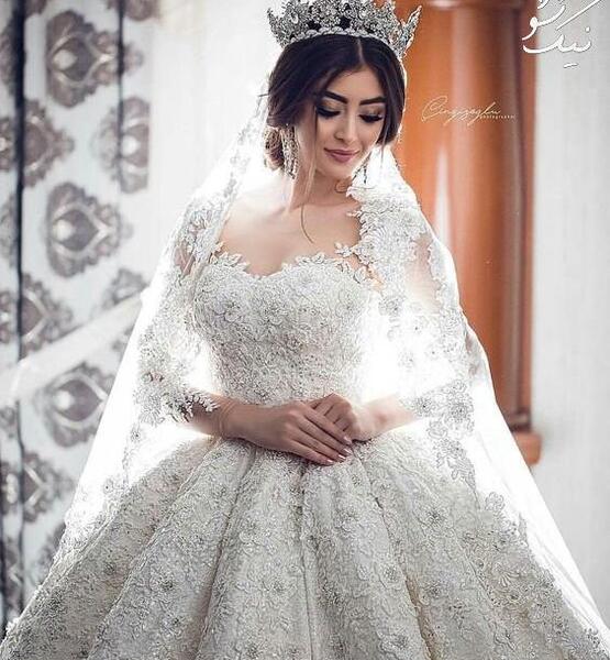 عکس لباس عروس وتاج