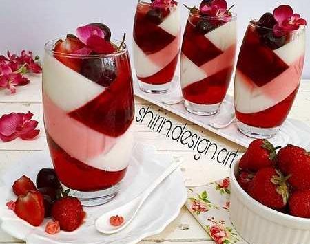عکس ژله لیوانی کج