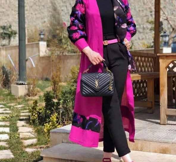 عکس مدل مانتو اسپرت حریر گلدار