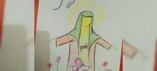 عکس امام زمان نقاشی کودکانه