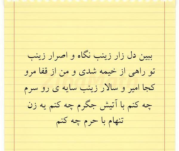 عکس نوشته سالار زینب