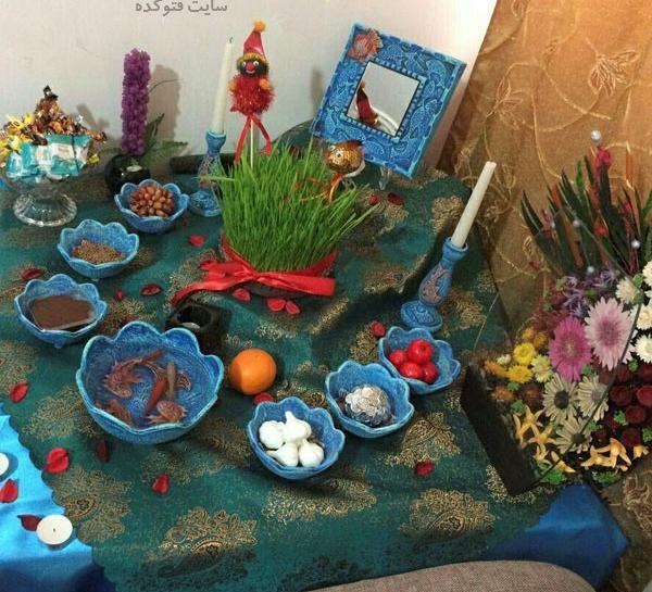 عکس از سفره هفت سین ساده در خانه
