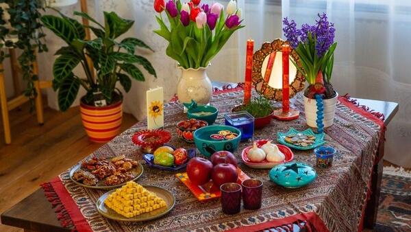 عکس از سفره هفت سین ساده در خانه