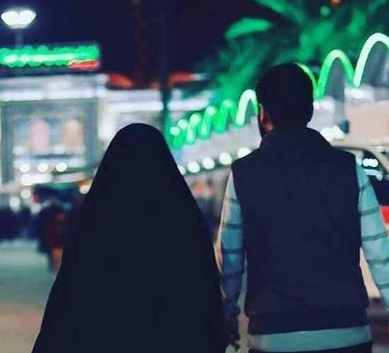 عکس عاشقانه دونفره با چادر