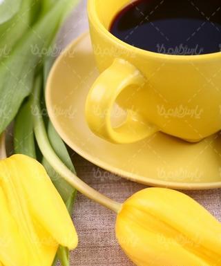 عکس قهوه و گل