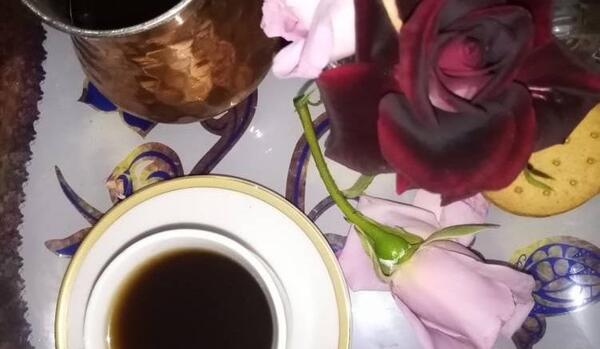 عکس قهوه و گل