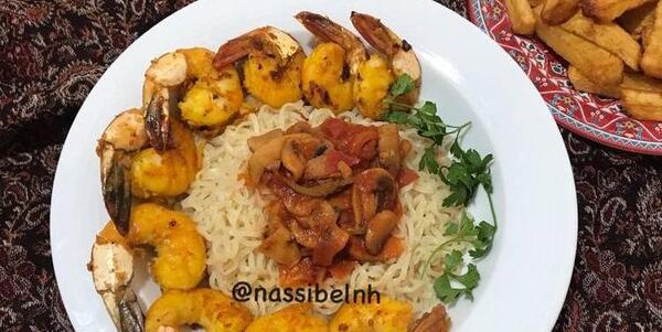 عکس غذا میگو