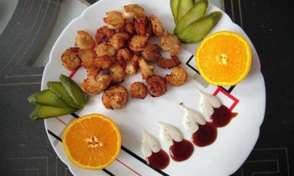 عکس غذا میگو