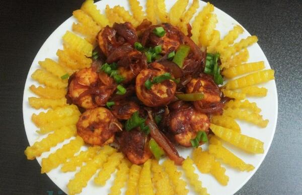 عکس غذا میگو