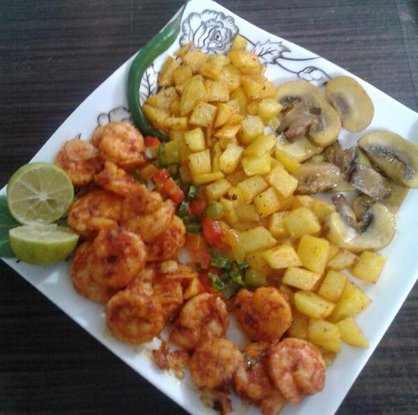 عکس غذا میگو