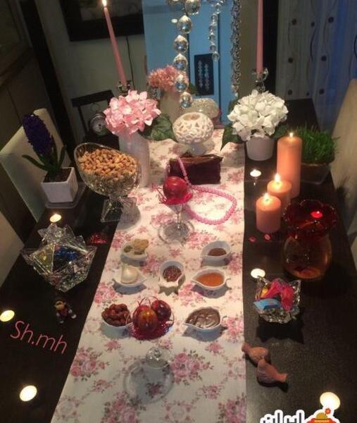 عکس سفره هفت سین روی میز ناهار خوری
