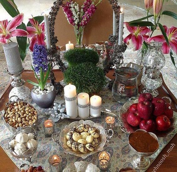 عکس ایده سفره هفت سین شیشه ای