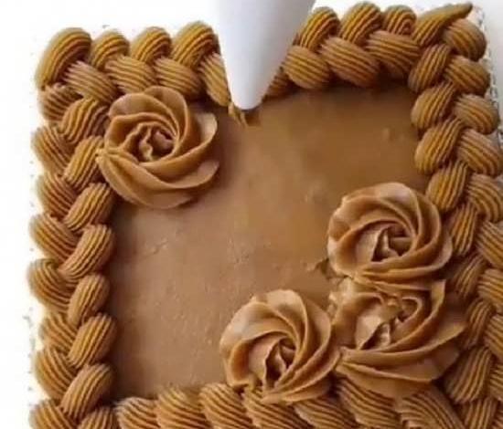عکس تزیین حلوا با گل رز