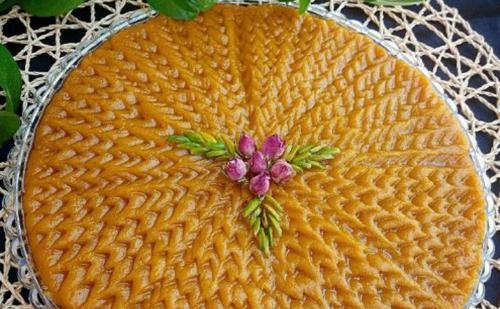 عکس تزیین حلوا با گل رز