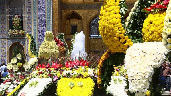 عکس حرم امام رضا با گل
