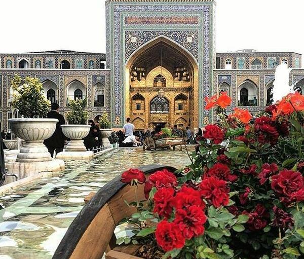 عکس حرم امام رضا با گل