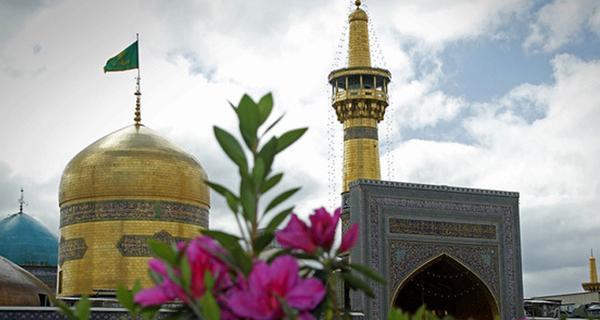 عکس حرم امام رضا با گل