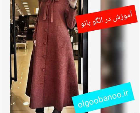عکس مدل مانتو یقه کراواتی بلند