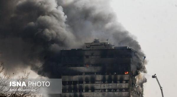 عکس آتش گرفتن ساختمان پلاسکو