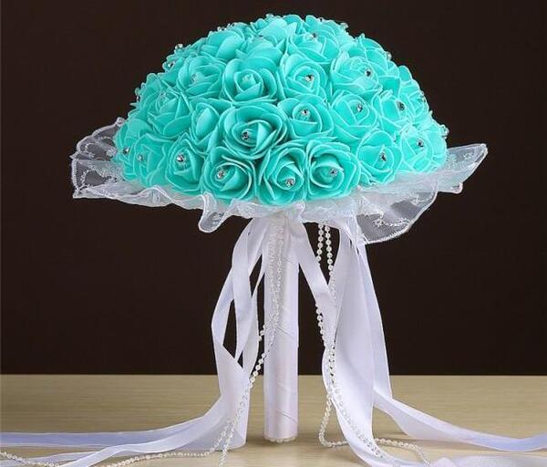 عکس دسته گل فیروزه ای
