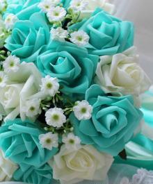 عکس دسته گل فیروزه ای