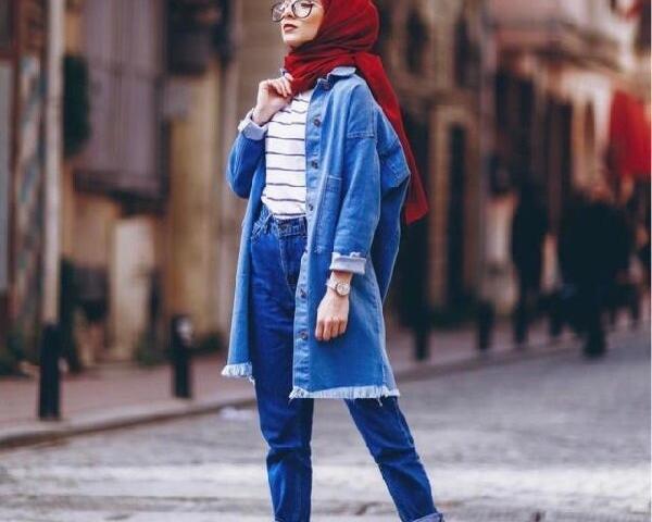 عکس ست مانتو لی با روسری